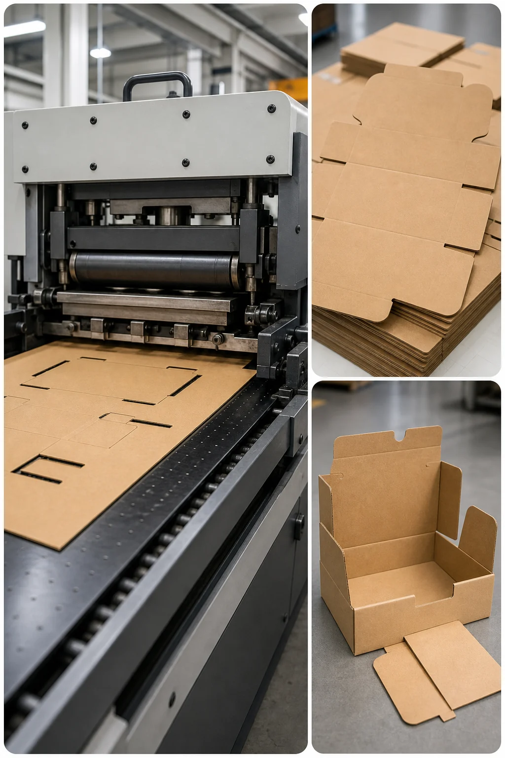 Generic die cutting machine and unbranded carton die-cut sample layout